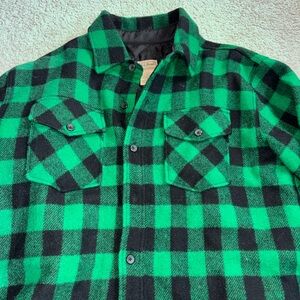 L.L. Bean Green and Black Checkered Shirt